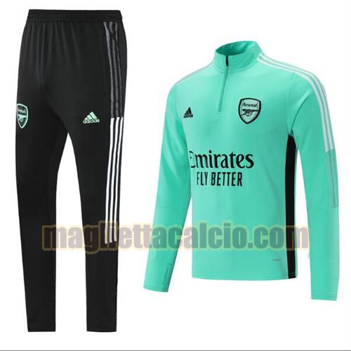 abbigliamento sportivo pullover arsenal uomo verde 2021-22