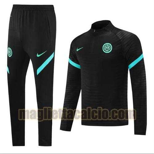 abbigliamento sportivo pullover inter milan uomo nero 2021-22