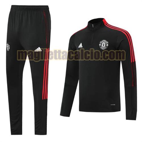 abbigliamento sportivo pullover manchester united uomo nero 2021-22
