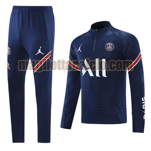 abbigliamento sportivo pullover paris saint germain uomo blu reale 2021-22