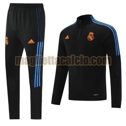 abbigliamento sportivo pullover real madrid uomo nero 2021-22