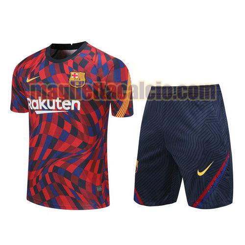 formazione manica corta barcellona uomo rosso & blu 2021