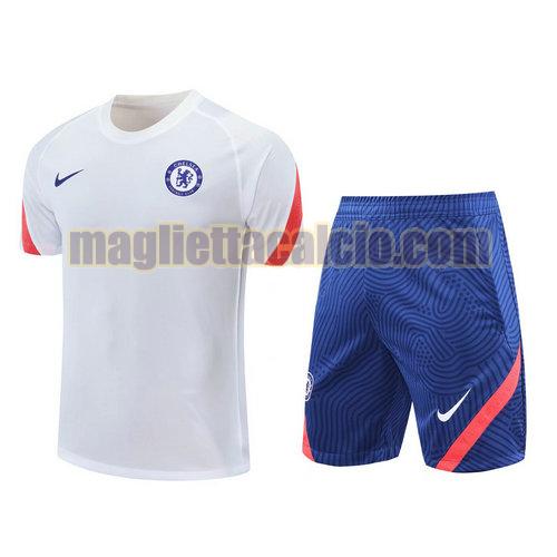 formazione manica corta chelsea uomo bianca 2021