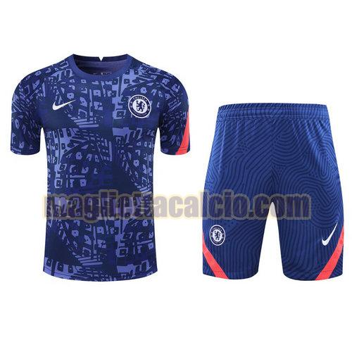 formazione manica corta chelsea uomo blu 2021