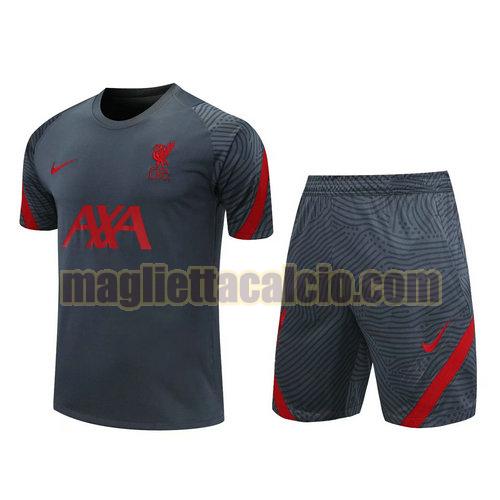 formazione manica corta liverpool uomo grigio 2021