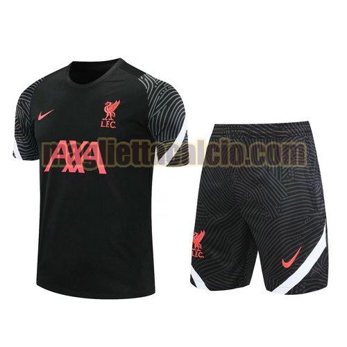 formazione manica corta liverpool uomo nero grigio 2021