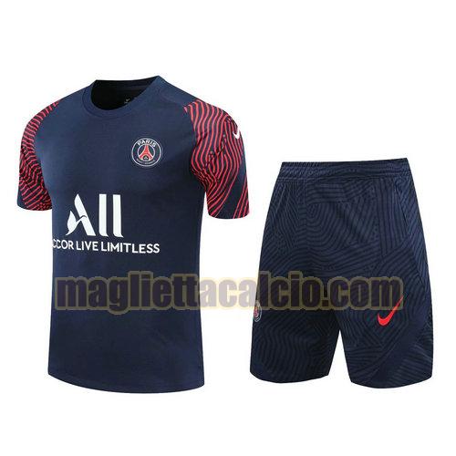 formazione manica corta paris saint germain uomo blu 2021