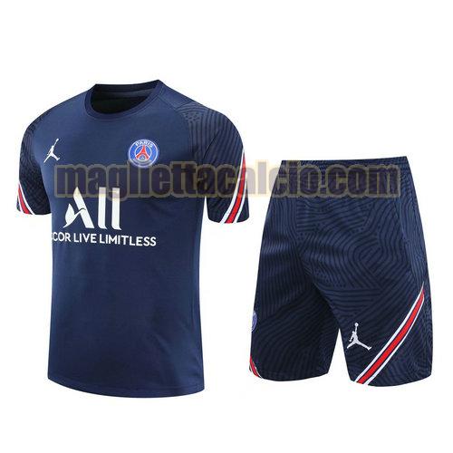 formazione manica corta paris saint germain uomo blu reale 2020-2021