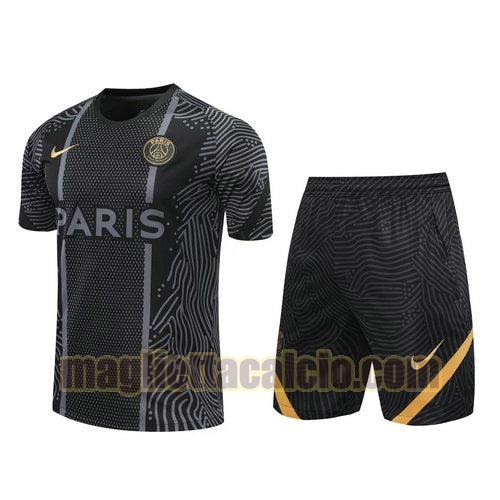 formazione manica corta paris saint germain uomo nero 2021