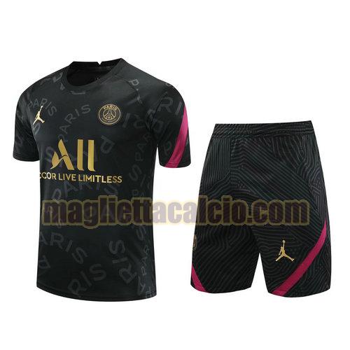 formazione manica corta paris saint germain uomo nero jordan nero 2021