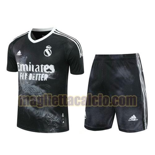 formazione manica corta real madrid uomo nero 2021