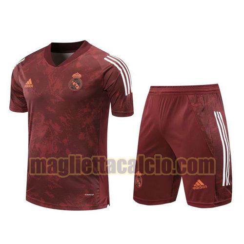 formazione manica corta real madrid uomo rosso 2021