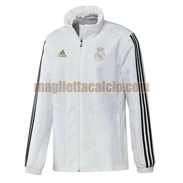 giacca a vento real madrid uomo bianco nero 2019-2020