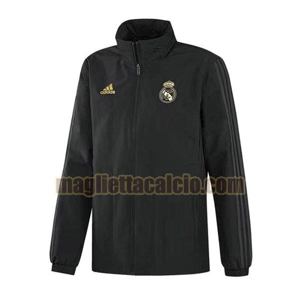 giacca a vento real madrid uomo nero giallo 2019-2020