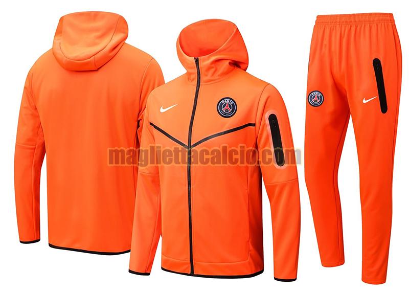 giacca con cappuccio arancia paris saint germain uomo 2022-2023