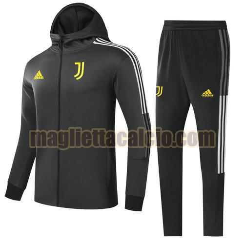 giacca con cappuccio sportiva con mezza zip napoli bambino nero 2022-2023