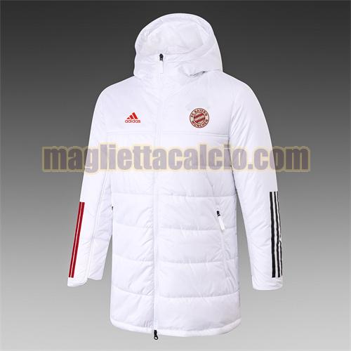 giacca in felpa di cotone giacca a poco prezzo con cappuccio bayern munich uomo bianco adidas 2021-2022
