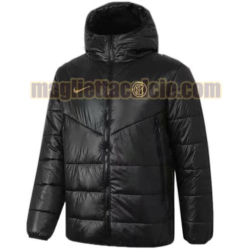 giacca in felpa di cotone giacca a poco prezzo con cappuccio inter milan uomo nero nike 2021-2022