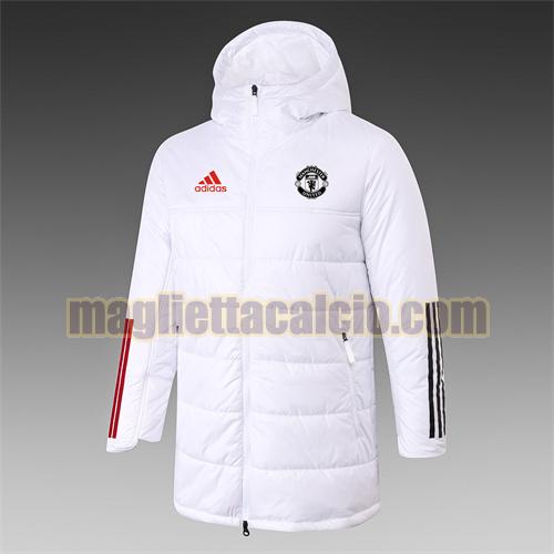 giacca in felpa di cotone giacca a poco prezzo con cappuccio manchester united uomo bianco adidas 2021-2022