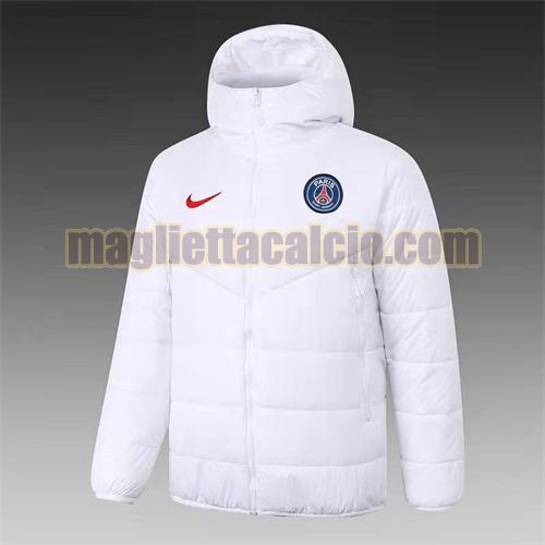 giacca in felpa di cotone giacca a poco prezzo con cappuccio paris saint germain uomo bianco nike 2021-2022