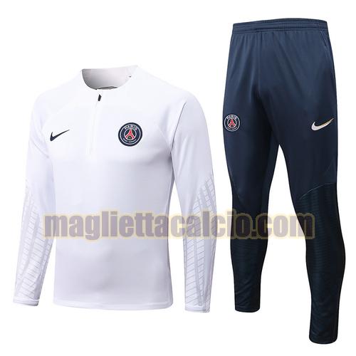 giacca sportiva con mezza zip bianca paris saint germain uomo 2022-2023