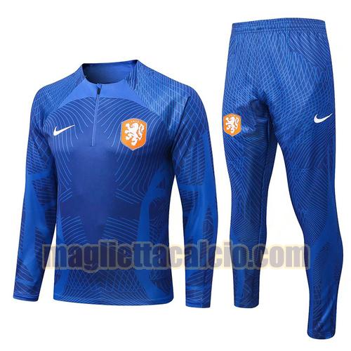 giacca sportiva con mezza zip blu olanda uomo 2022-2023