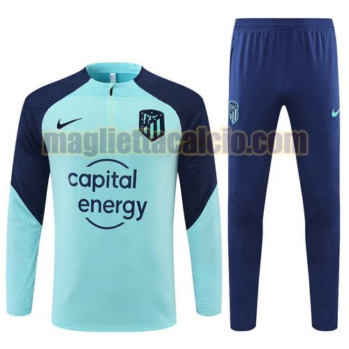 giacca sportiva con mezza zip giocatore azzurro atletico madrid uomo 2022-2023