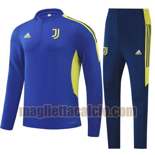 giacca sportiva con mezza zip juve bambino blu 2022-2023