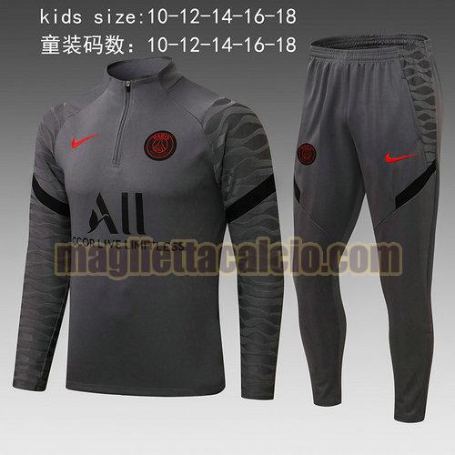 giacca sportiva con mezza zip paris saint germain bambino grigio 2022-2023