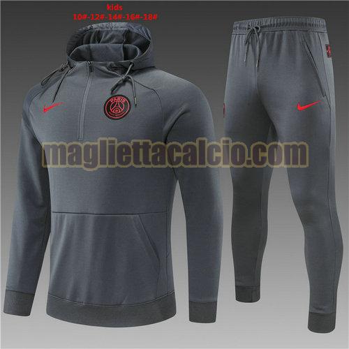 giacca sportiva con mezza zip paris saint germain bambino grigio poco prezzo 2022-2023