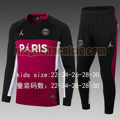 giacca sportiva con mezza zip paris saint germain bambino nero e viola 2022-2023