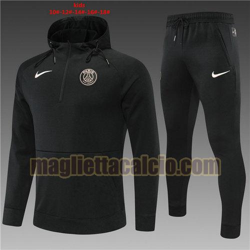 giacca sportiva con mezza zip paris saint germain bambino nero poco prezzo 2022-2023