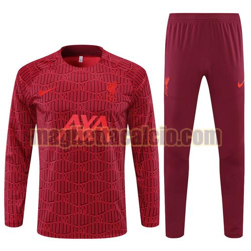 giacca sportiva con mezza zip rosso scuro scuro liverpool uomo 2022-2023