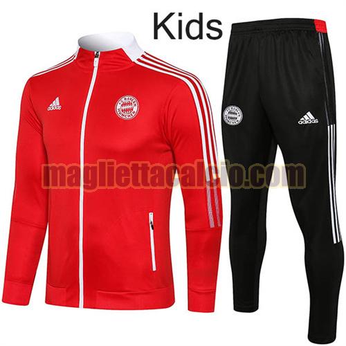 giacca sportiva con zip a poco prezzo bayern munich bambino rosso 2021-2022
