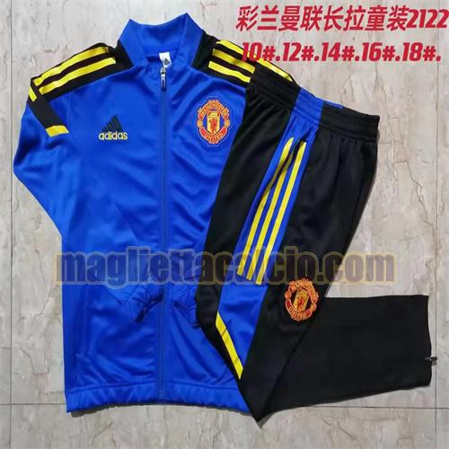 giacca sportiva con zip a poco prezzo manchester united bambino colore blu 2021-2022