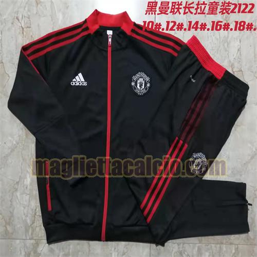 giacca sportiva con zip a poco prezzo manchester united bambino dolcevita nero 2021-2022