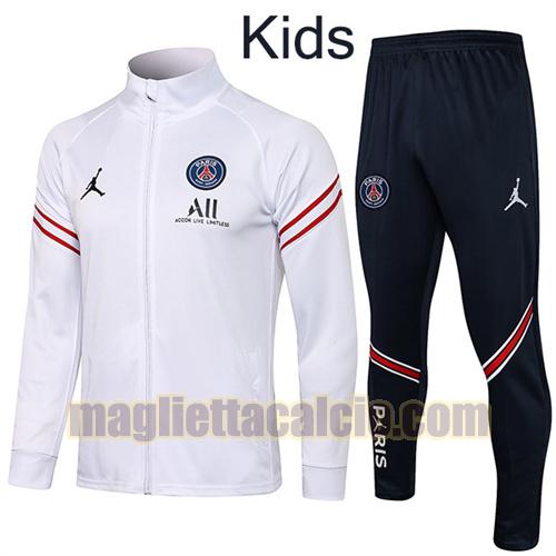 giacca sportiva con zip a poco prezzo paris saint germain bambino bianco 2021-2022
