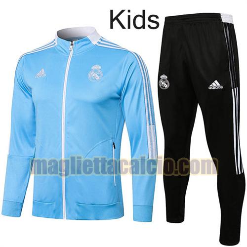 giacca sportiva con zip a poco prezzo real madrid bambino blu 2021-2022