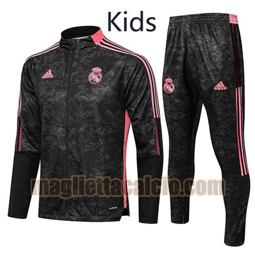giacca sportiva con zip a poco prezzo real madrid bambino nero 2021-2022