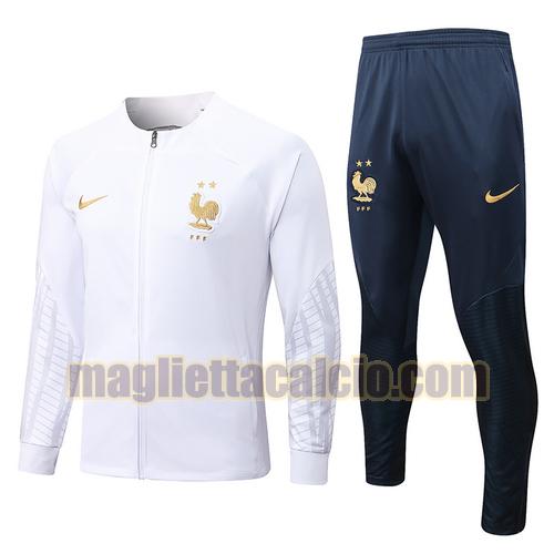 giacca sportiva con zip bianca francia uomo 2022-2023