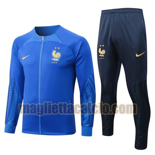 giacca sportiva con zip blu francia uomo 2022-2023