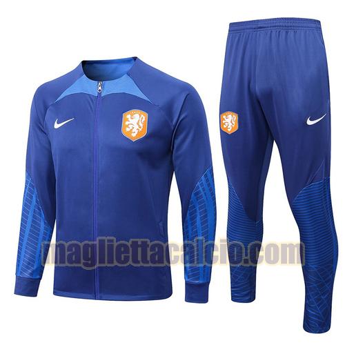 giacca sportiva con zip blu navy olanda uomo 2022-2023