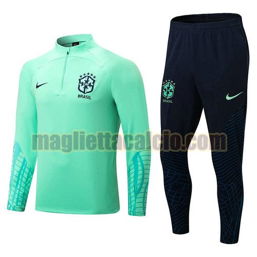giacca sportiva con zip brasile uomo verde 2022-2023