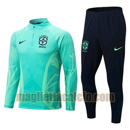 giacca sportiva con zip brasile uomo verde poco prezzo 2022-2023