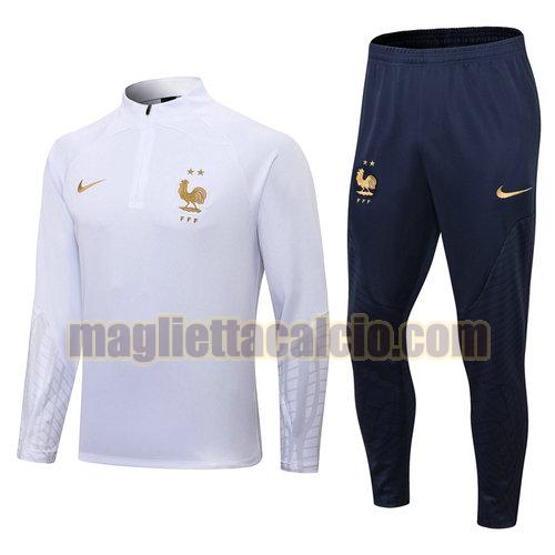 giacca sportiva con zip francia uomo bianco 2022-2023