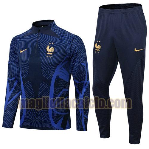 giacca sportiva con zip francia uomo blu reale 2022-2023