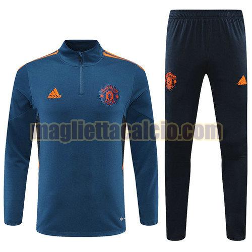 giacca sportiva con zip manchester united uomo blu 2022-2023