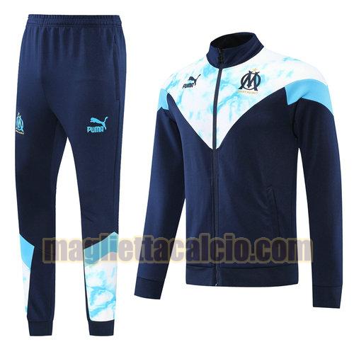 giacca sportiva con zip olympique marsiglia uomo 02 blu zaffiro 2022-2023