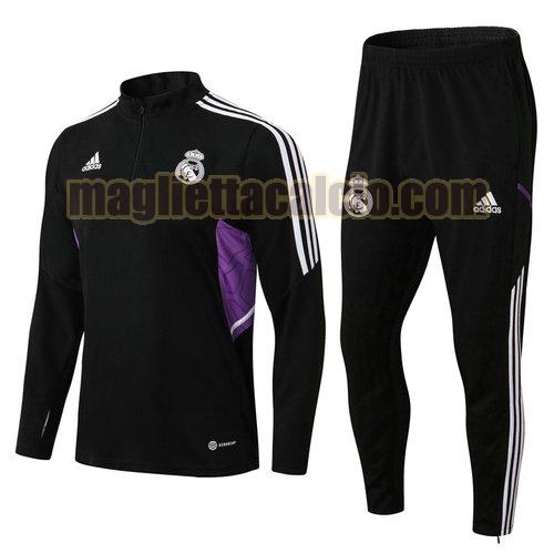 giacca sportiva con zip real madrid uomo nero 2022-2023