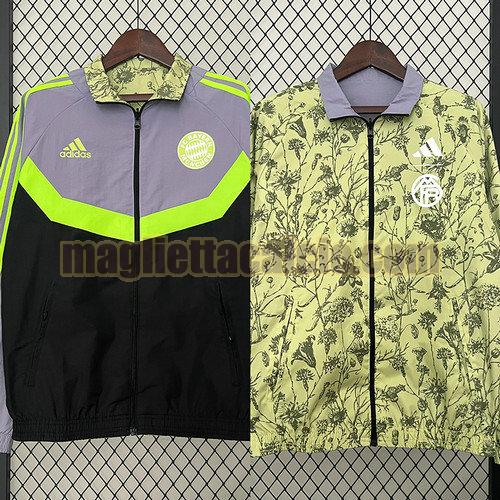 giacche a vento calcio bayern monaco uomo viola fluorescente bifacciale 2024-2025